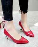 Hot Selling Women Shoes Pointed Toe Pumps Patent Leather Dress Red 6cm High Heels Boat Shoes Shadow Wedding Shoes Zapato