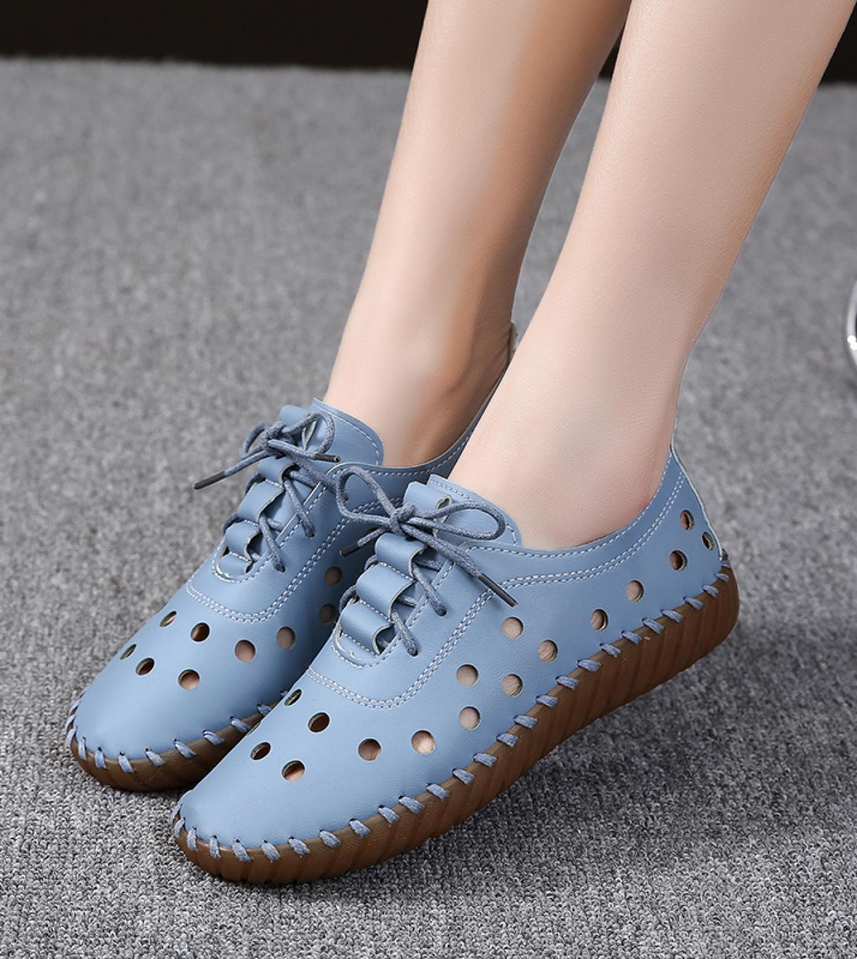 2022 High Quality Handmade Oxford Flats Shoes For Women Cheap Leather Loafers Mother Comfy Leisure Summer Daily Shoes