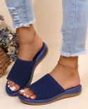 Womens Shoes Summer 2022 Plus Size Wedge Platform Sandals Soft Bottom Beach Muje Ladies Outdoor Light Closed Toe Flat S
