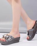 2022 Summer Womens Fashion Slippers Women Fashion Platform High Heel Female Flipflop Shoes Comfortable Wedge Sandals  W