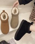 Snow Boots Womens Short Tube Thickened Cotton Shoes Non Slip Winter New Shoes Student Womens Shoes 2022 Black Boots