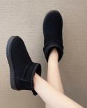 Snow Boots Womens Short Tube Thickened Cotton Shoes Non Slip Winter New Shoes Student Womens Shoes 2022 Black Boots