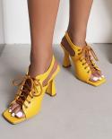 Womens Peep Toe Sandals Lace Up High Heel Slingbacks Cut Out Summer Shoes Roman Gladiator 3colors Ladies New 2022