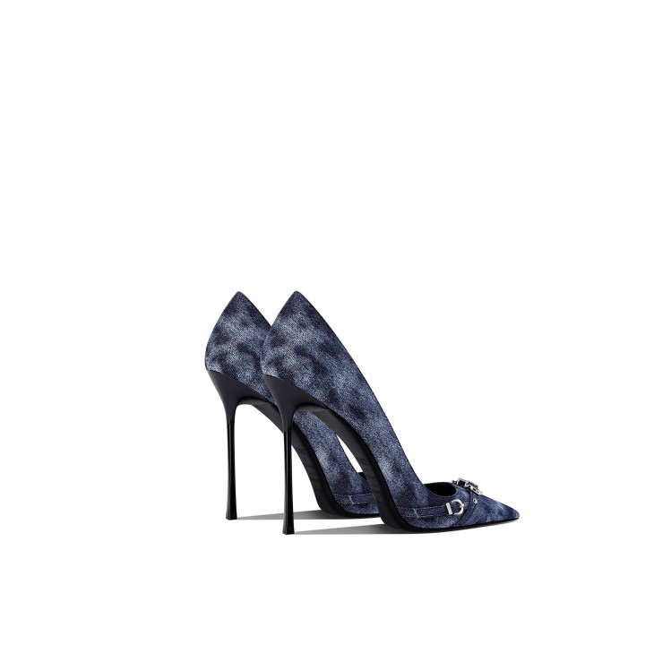 2026 Autumn New Retro Blue Pointed Metal Buckle Stiletto High Heels For Spicy Girls W