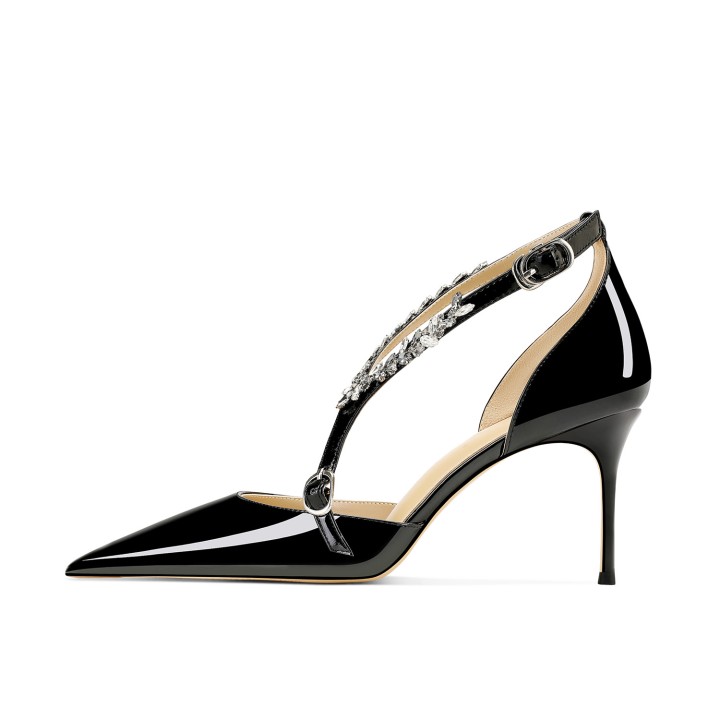 Rhinestone High Heels Summer New Versatile Pointed Heel Oneword Buckle Bag Head Sanda