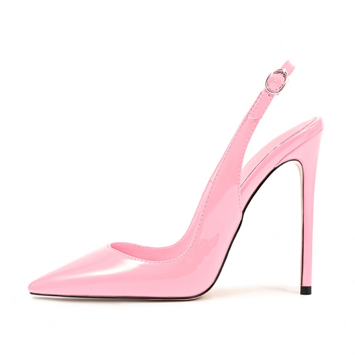 Arden Furtado Summer Patent Leather Pointedtoe Super High Heel Rear Trip Belt Closed 