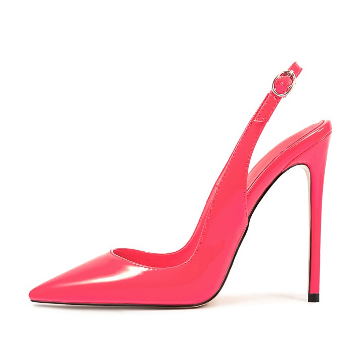 Arden Furtado Summer Patent Leather Pointedtoe Super High Heel Rear Trip Belt Closed 