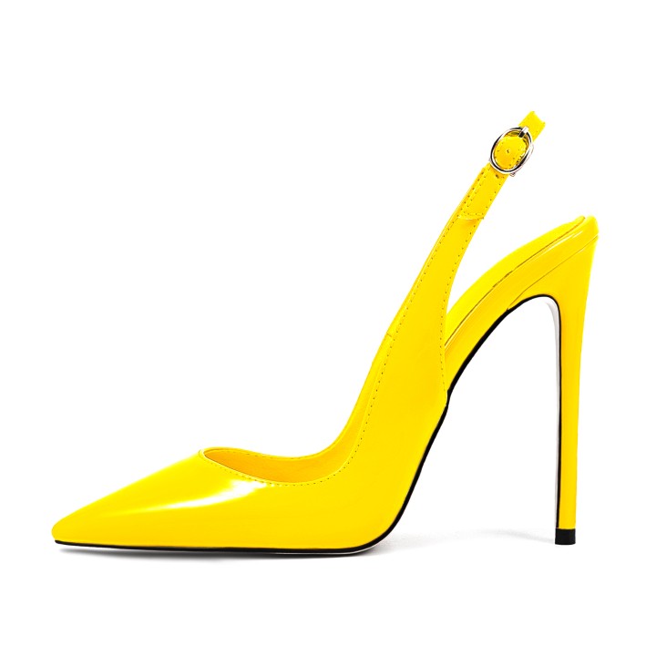 Arden Furtado Summer Patent Leather Pointedtoe Super High Heel Rear Trip Belt Closed 