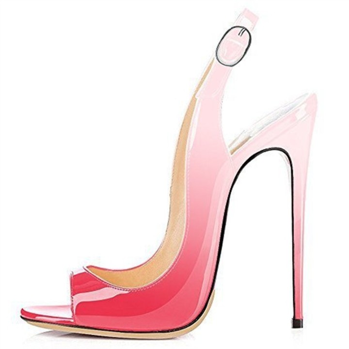 New Fish Mouth Gradient High Heel Sandals For Women With Thin Heels, Shallow Mouth, O
