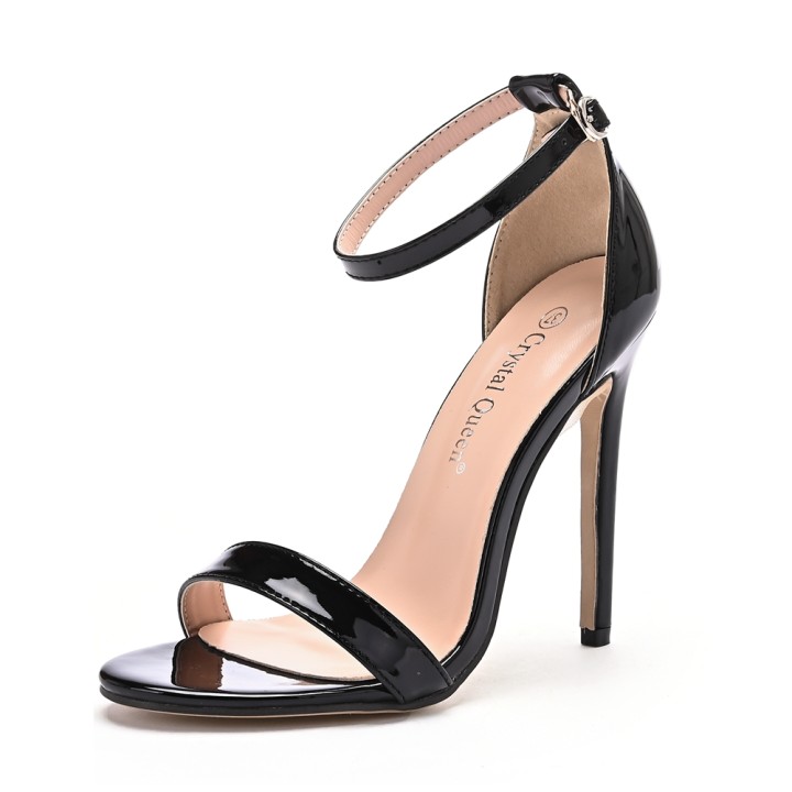 Womens Solid Color Stiletto Heeled Sandals, Fashionable High Heel Summer, Elegant Sa