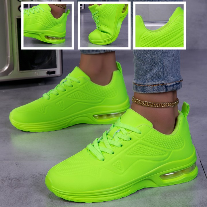 Women Solid Color Air Cushion Walking Sneakers Breathable Soft Upper Shock Absorb Non