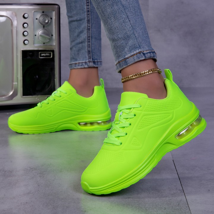 Women Solid Color Air Cushion Walking Sneakers Breathable Soft Upper Shock Absorb Non