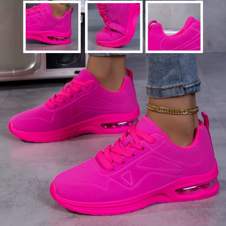 Women Solid Color Air Cushion Walking Sneakers Breathable Soft Upper Shock Absorb Non