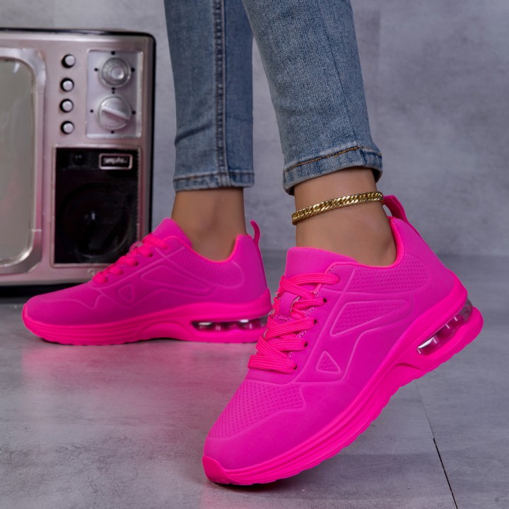 Women Solid Color Air Cushion Walking Sneakers Breathable Soft Upper Shock Absorb Non