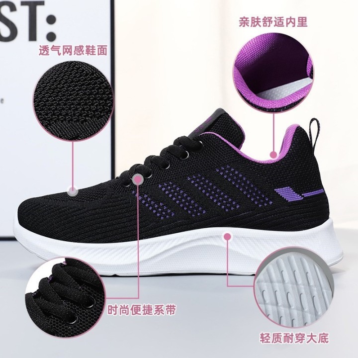 Litfun Womens Casual Sports Shoes Fashion Female Soft Bottom Sneakers Breathable Mes