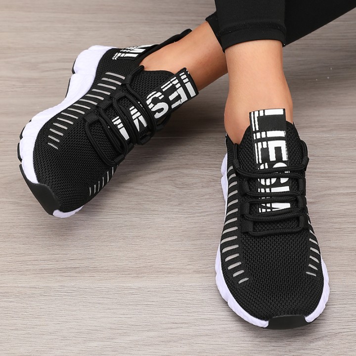 Womens Sports Shoes Mesh Lightweight Soft Sole Jogging Strap Breathable Fashion Spor
