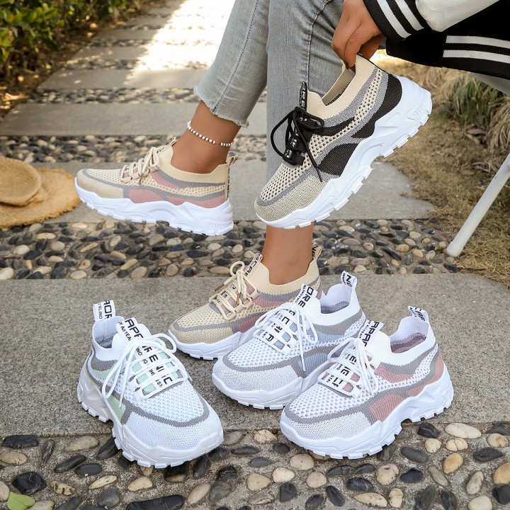 Womens Shoes  Summer 2026 Casual Sports Shoes, Breathable And Lightweight, Dualcolor