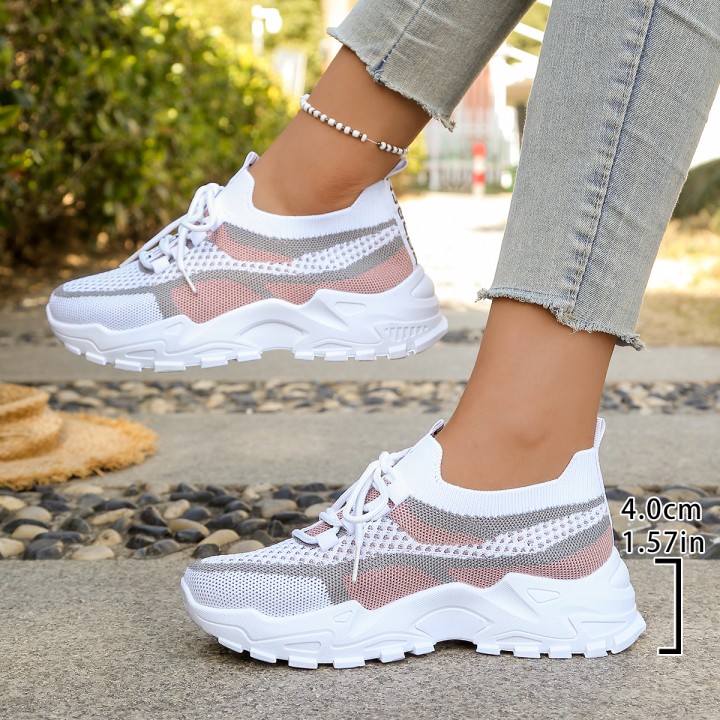 Womens Shoes  Summer 2026 Casual Sports Shoes, Breathable And Lightweight, Dualcolor