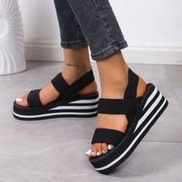 Womens Light Weight Wedge Sandals Open Toe Platform Thick Soled Summer Casual Slingb