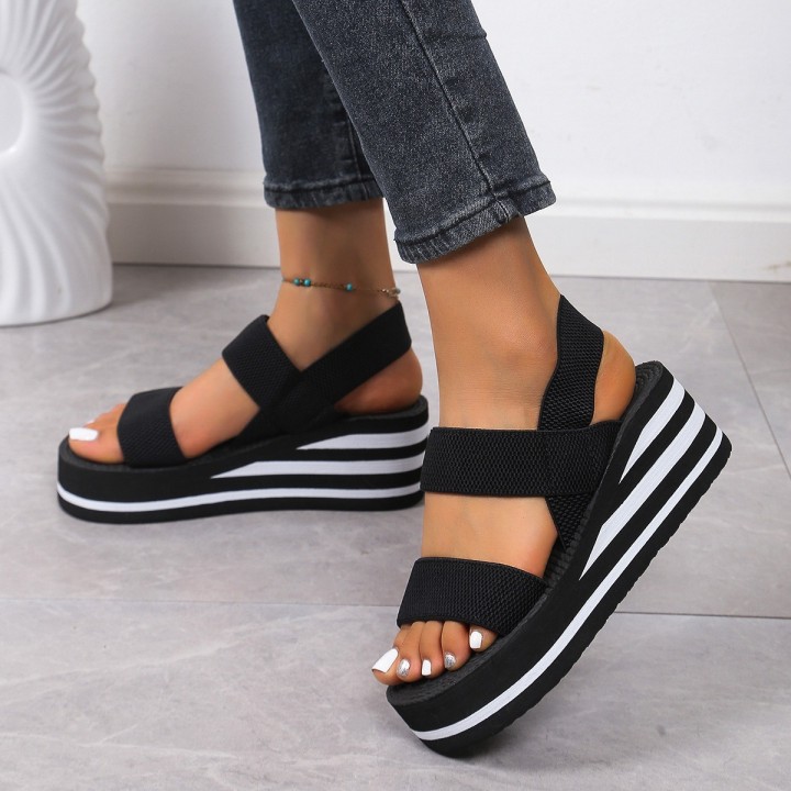 Womens Light Weight Wedge Sandals Open Toe Platform Thick Soled Summer Casual Slingb