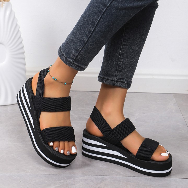Womens Light Weight Wedge Sandals Open Toe Platform Thick Soled Summer Casual Slingb