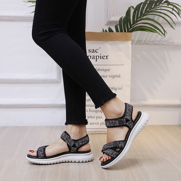 2025 New Sports Summer Sandals For Womens College Style Sloping Wedge Light And Comf