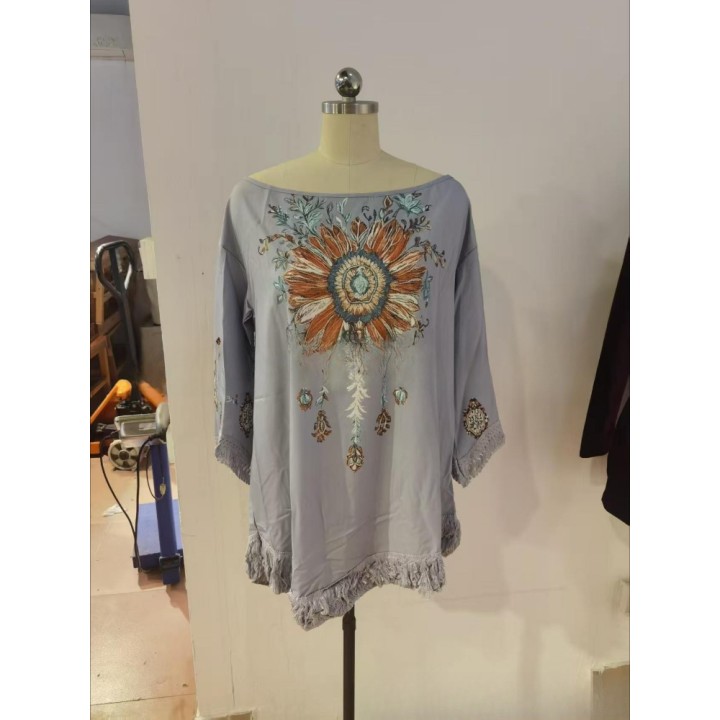 2026 New Retro Boho Fringe Tassel Short Dress Women Off Shoulder Flare Sleeve Tribal 