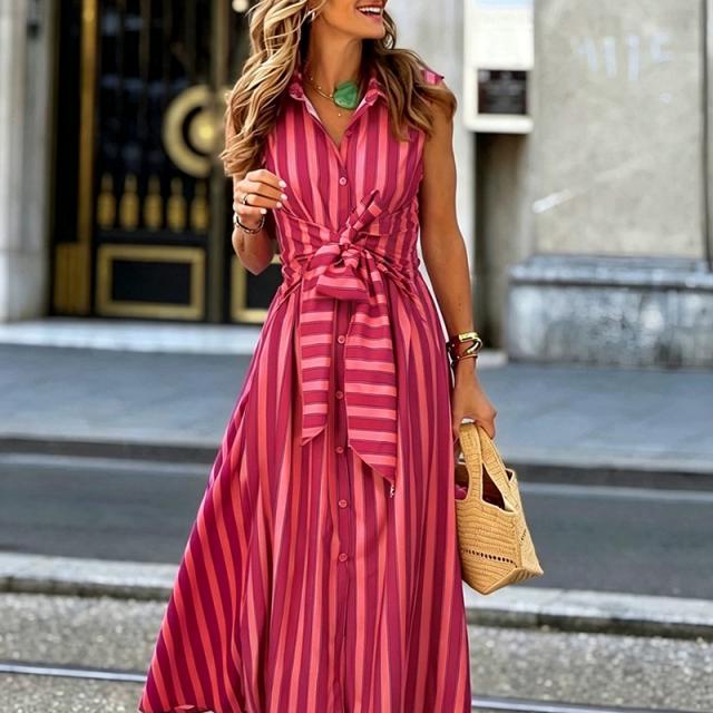 Linen Blend Long Dress