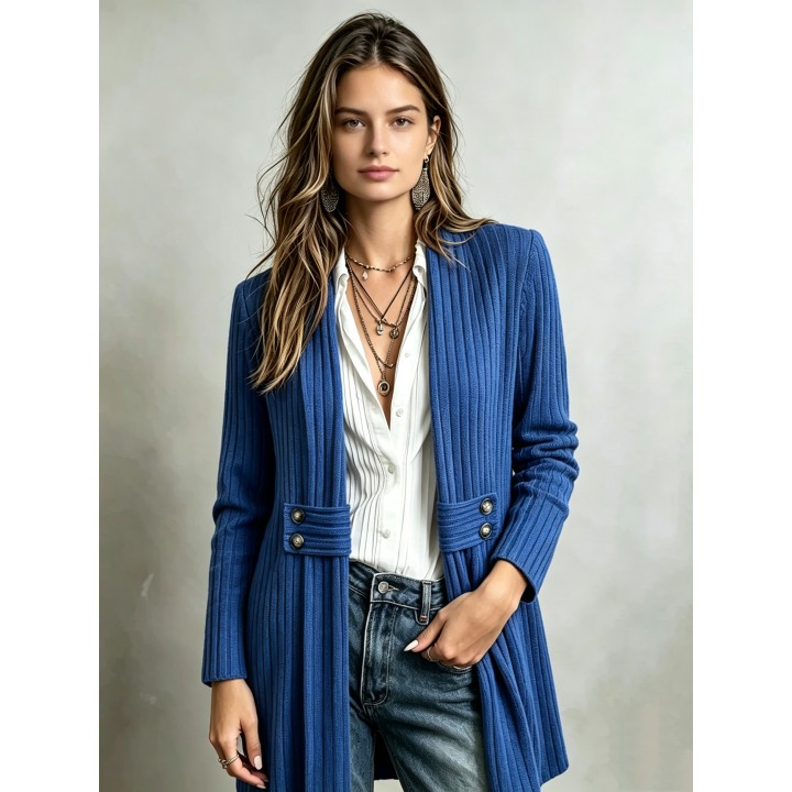 Womens Knitted Sweater Coat Cardigan Autumn Winter New Style Buttoned Furry Striped 