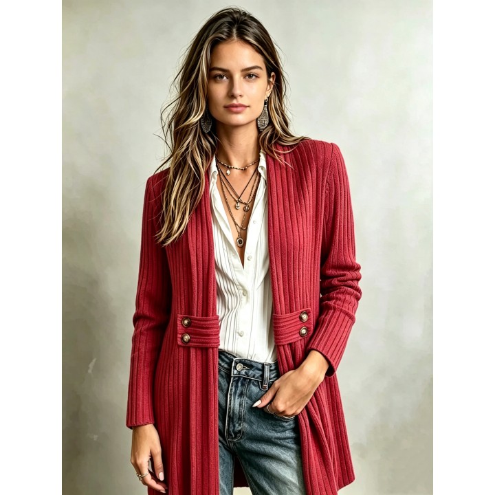 Womens Knitted Sweater Coat Cardigan Autumn Winter New Style Buttoned Furry Striped 