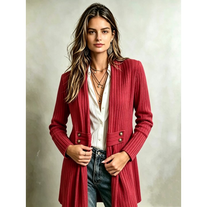 Womens Knitted Sweater Coat Cardigan Autumn Winter New Style Buttoned Furry Striped 