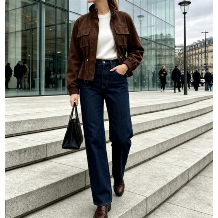 Guobioziy Womens Jacket 2026 Fall/winter New Arrival Fashion Stand Collar Long Sleev
