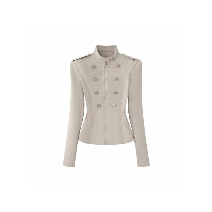 Women Fall Clothes For Women Napoleon Jacket Coat Double Row Buttons Cinched Short   