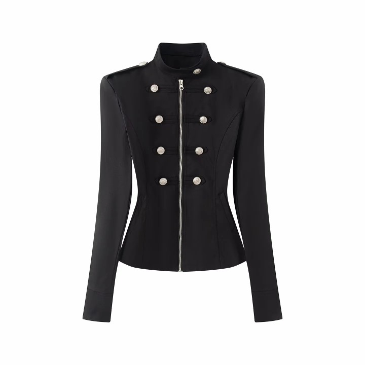 Women Fall Clothes For Women Napoleon Jacket Coat Double Row Buttons Cinched Short   