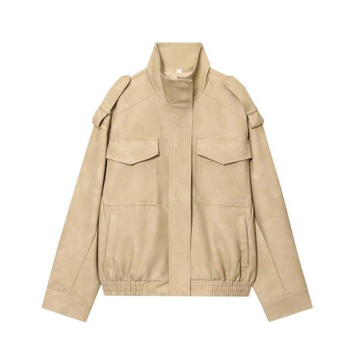Mujer Suede Bomber Jacket Woman Oversized Demiseason Jackets For Women Outerwears Win