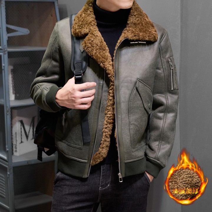 Highquality Fur Onepiece Winter Coat For Men, Fashionable Little Sheep, Natural Curly