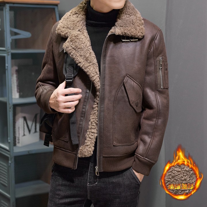 Highquality Fur Onepiece Winter Coat For Men, Fashionable Little Sheep, Natural Curly