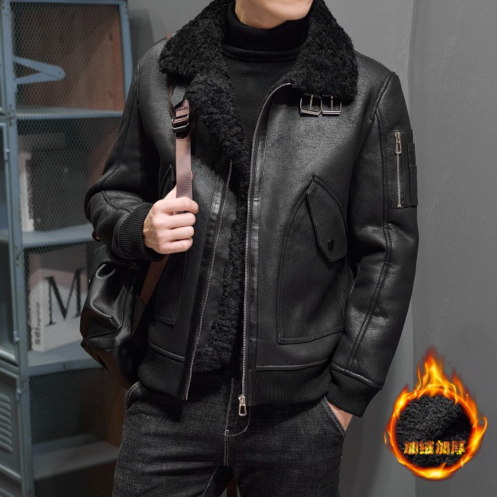 Highquality Fur Onepiece Winter Coat For Men, Fashionable Little Sheep, Natural Curly