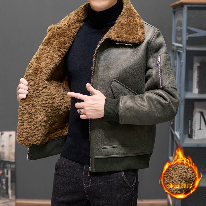 Highquality Fur Onepiece Winter Coat For Men, Fashionable Little Sheep, Natural Curly