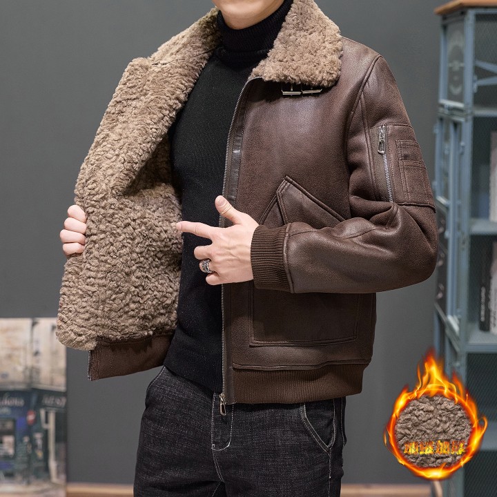Highquality Fur Onepiece Winter Coat For Men, Fashionable Little Sheep, Natural Curly