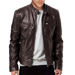 2024 Motorcycle Leather Jackets Man Casual Fashion Motorcycle Coat Slim Fit Lapel Pu 
