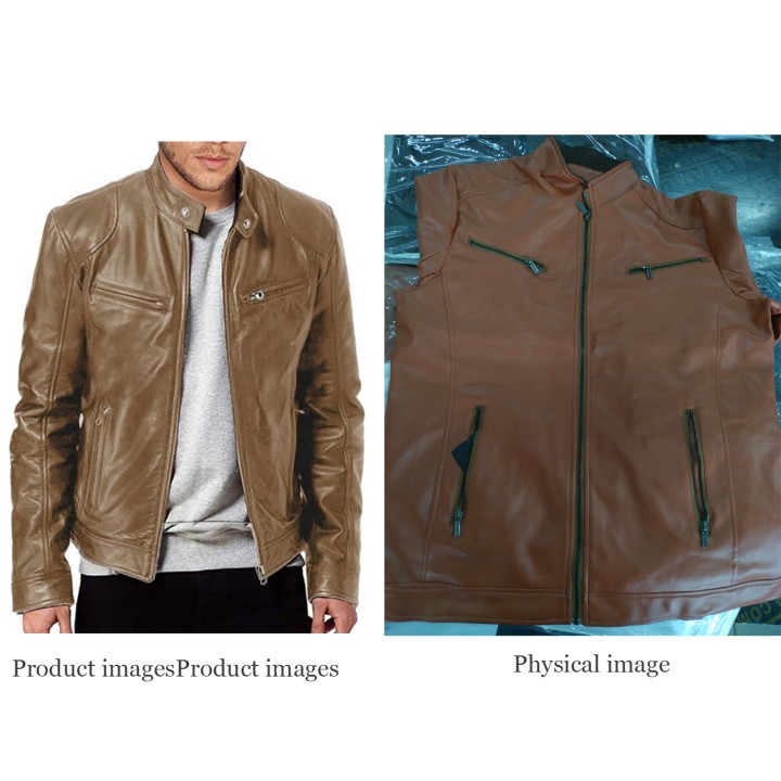 2024 Motorcycle Leather Jackets Man Casual Fashion Motorcycle Coat Slim Fit Lapel Pu 