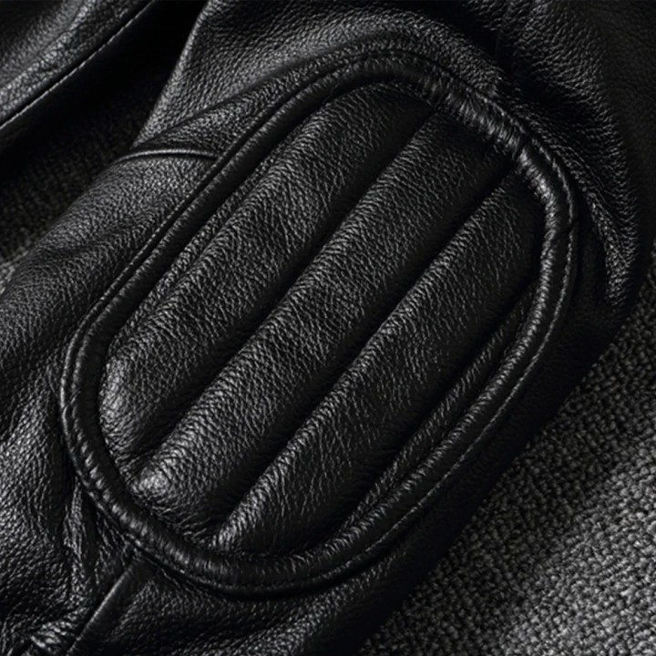 Italian Oil Wax Vegetable Tanned Bark Pattern Sheepskin Genuine Leather Jacket Mens 