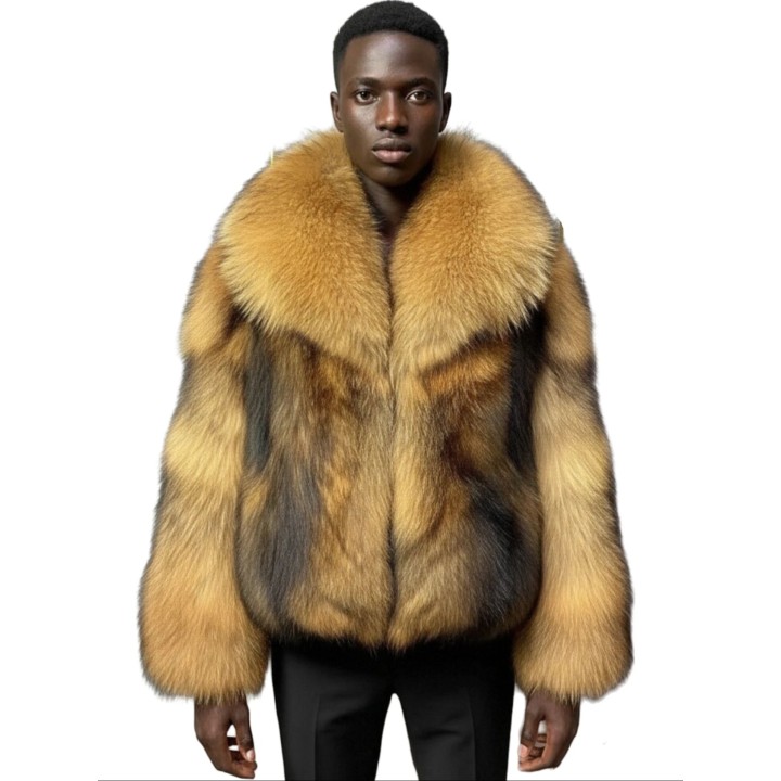 Mens Natural Raccoon Fur Coat Full Skin Genuine Leather Jacket High Quality Real Fur