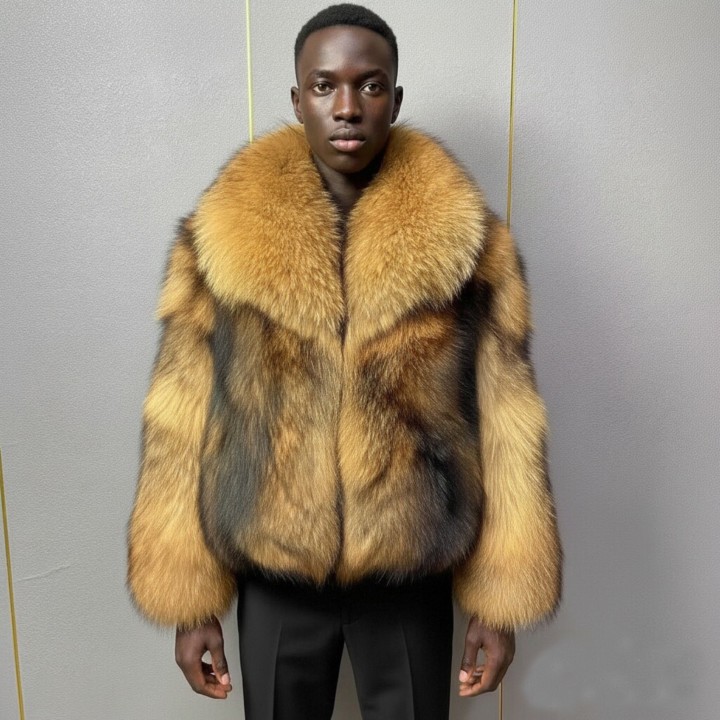 Mens Natural Raccoon Fur Coat Full Skin Genuine Leather Jacket High Quality Real Fur