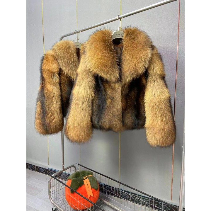 Mens Natural Raccoon Fur Coat Full Skin Genuine Leather Jacket High Quality Real Fur
