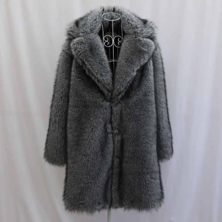 Mens Fur Coat Mink Fur Long Coat Plus Size Winter Thickened Warm Trench Coat