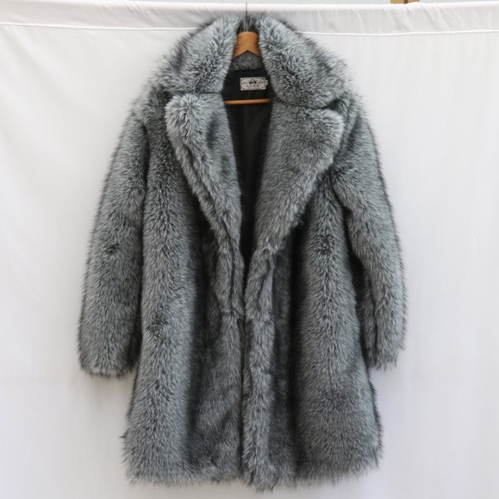 Mens Fur Coat Mink Fur Long Coat Plus Size Winter Thickened Warm Trench Coat