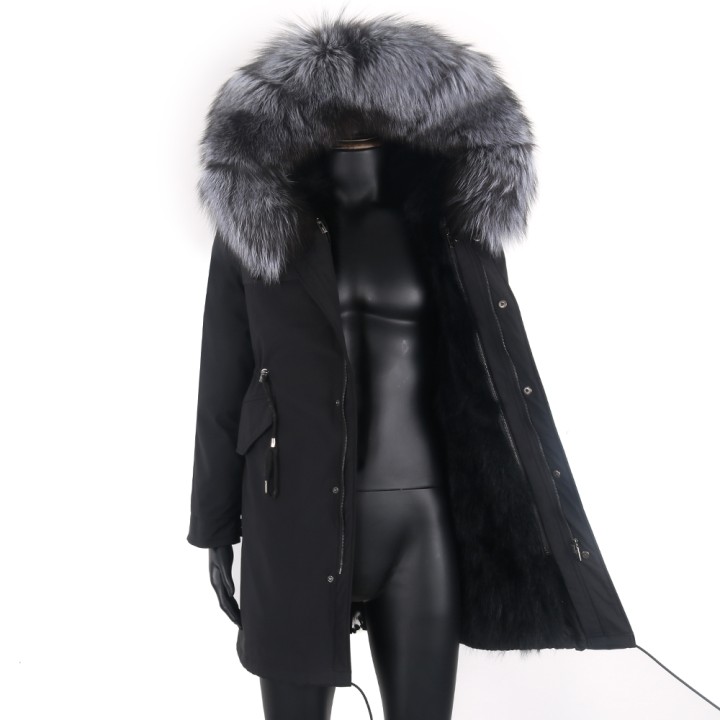Mens Real Fur Coat Winter Jacket 2025 Long Parka Waterproof With Natural Raccoon Fur