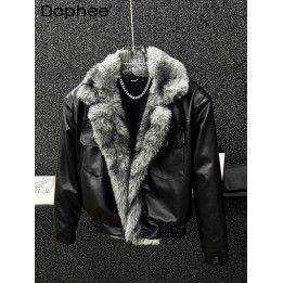 Mens 2025 Winter New Thickened Warm Motorcycle Jackets Ecofriendly Fur Doublesided W